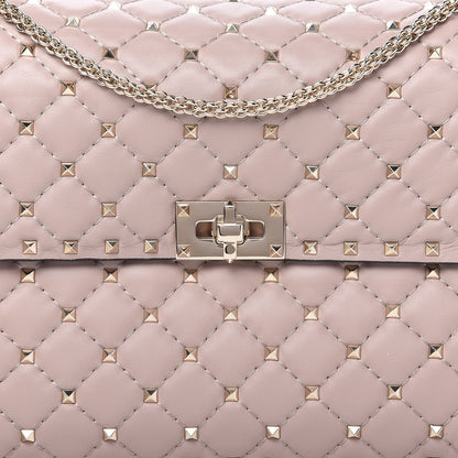 Valentino Garavani Nappa Large Rockstud Spike Shoulder Bag Poudre 9 of 9