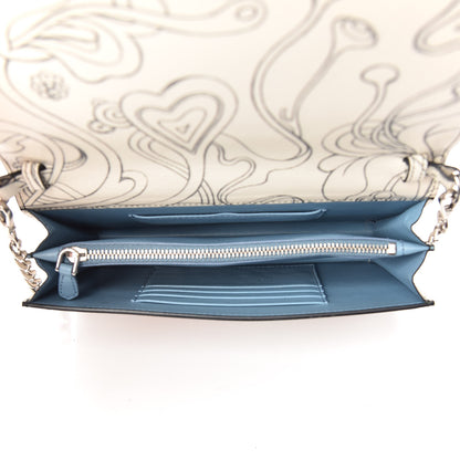 Prada X JAMES JEAN Glace Calfskin Rabbit Print Wallet On Chain Opaline 5 of 9
