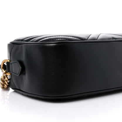 Gucci Calfskin Matelasse Small GG Marmont Chain Shoulder Bag Black 8 of 9