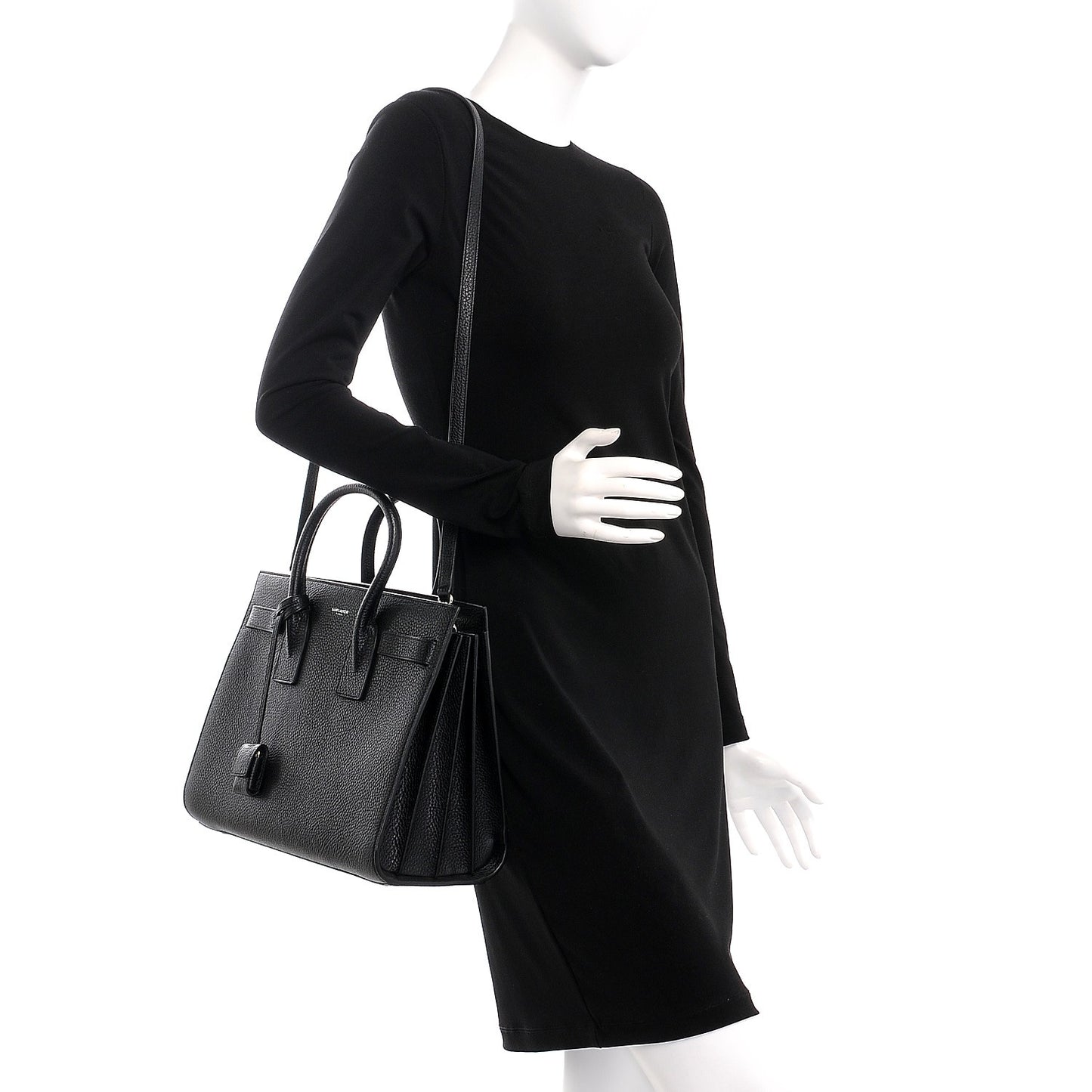 Grained Calfskin Small Sac De Jour Black