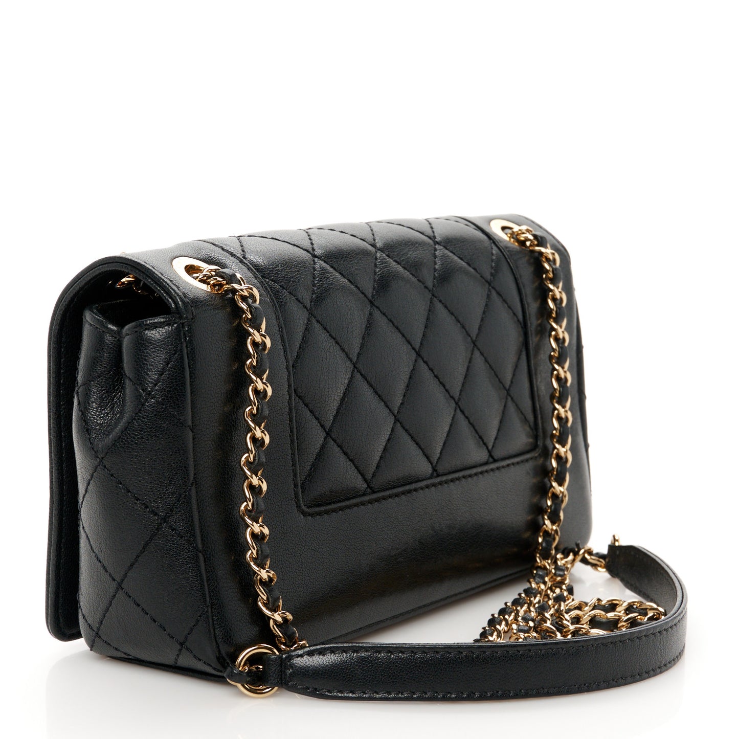 Sheepskin Quilted Medium Vintage Mademoiselle Flap Black
