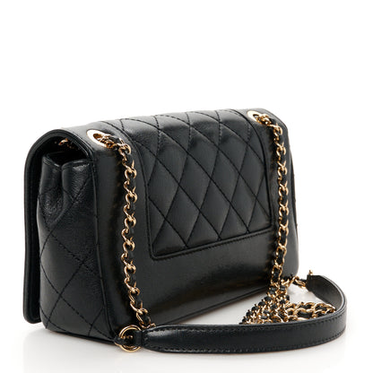 Chanel Sheepskin Quilted Medium Vintage Mademoiselle Flap Black 3 of 11