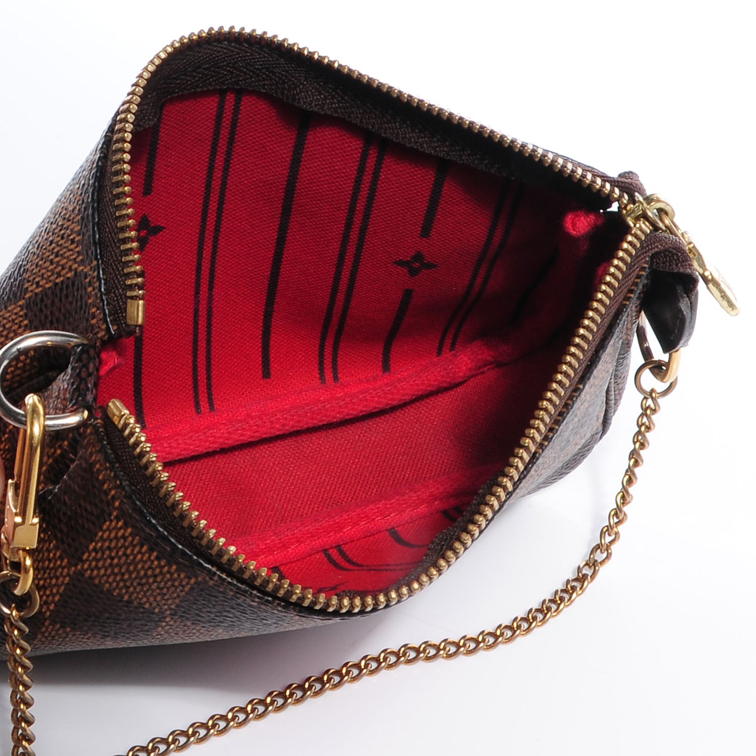 Louis Vuitton Damier Ebene Complice Trunks and Bags Mini Pochette Accessories Red 5 of 7