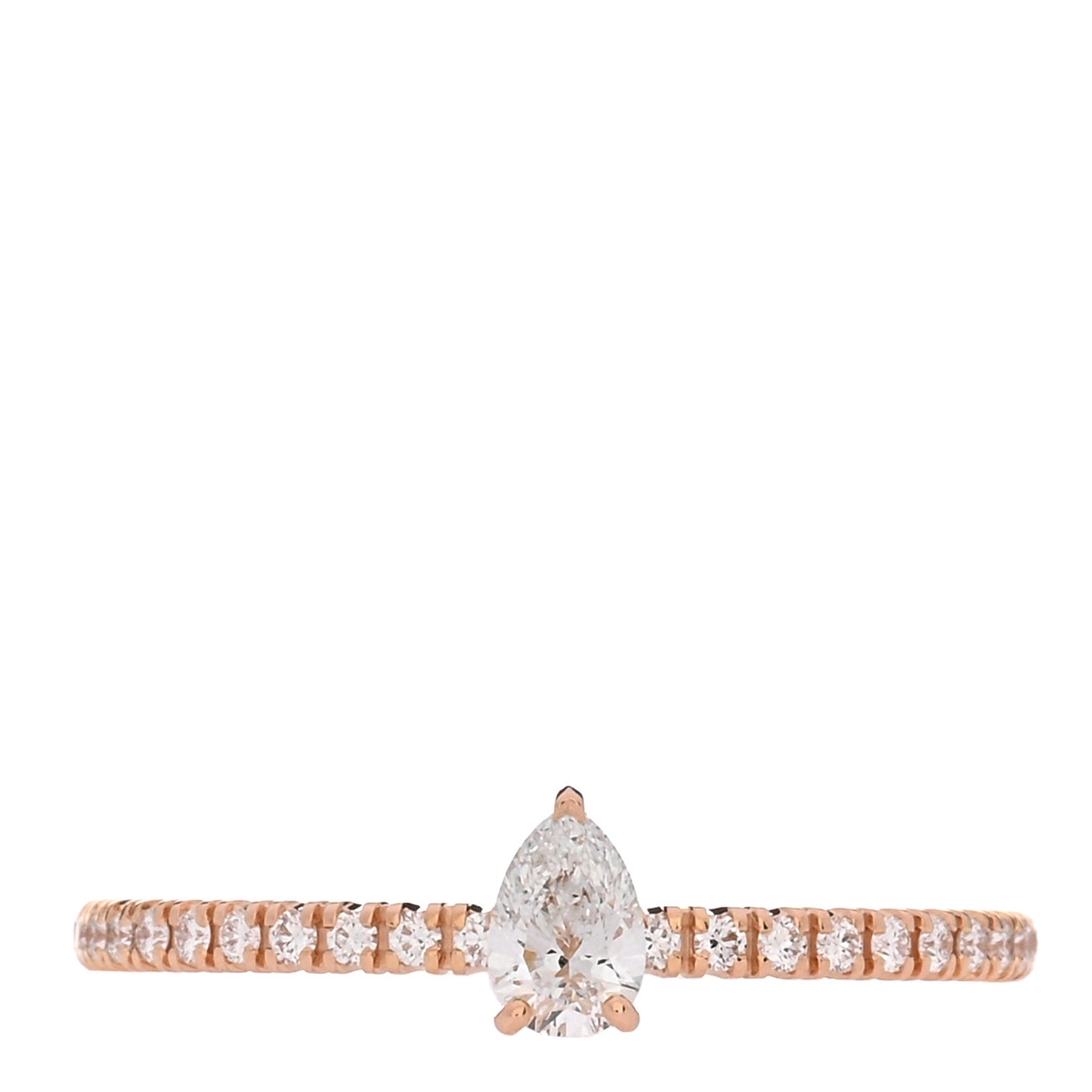 18K Pink Gold Diamond Etincelle De Cartier Pear Cut Engagement Ring 54 6.75