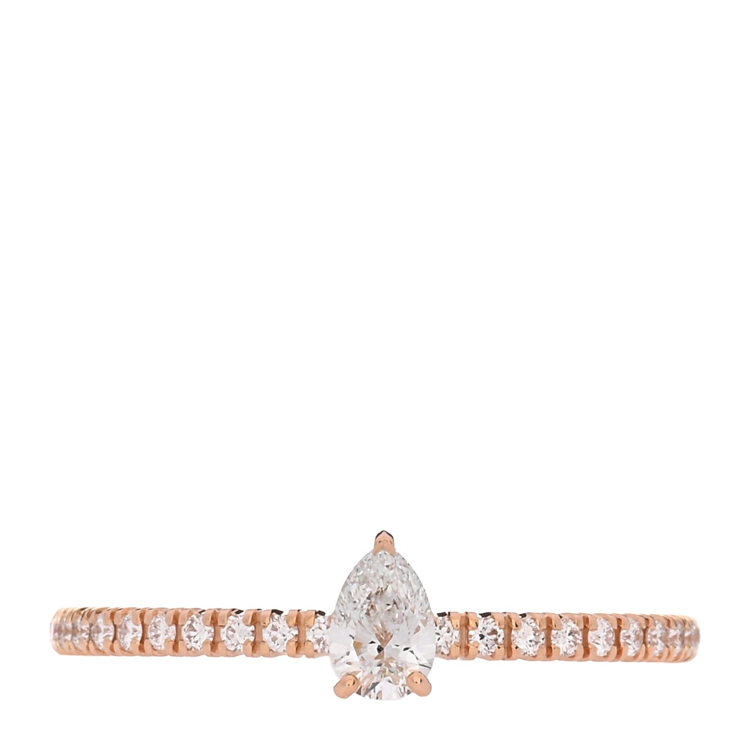 Cartier 18K Pink Gold Diamond Etincelle De Cartier Pear Cut Engagement Ring 54 6.75 1 of 5