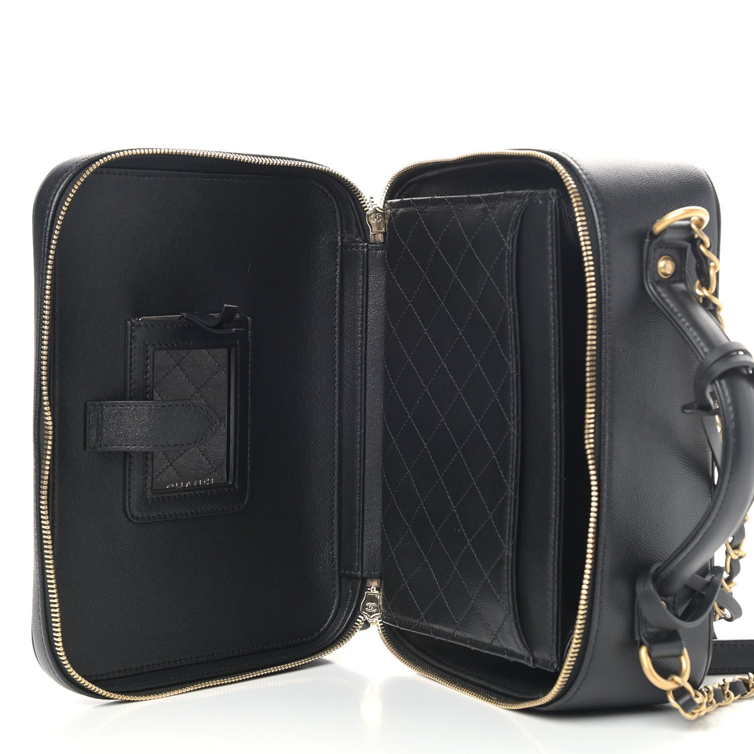 Chanel Caviar Quilted Large CC Filigree Vanity Case Black 6 of 11