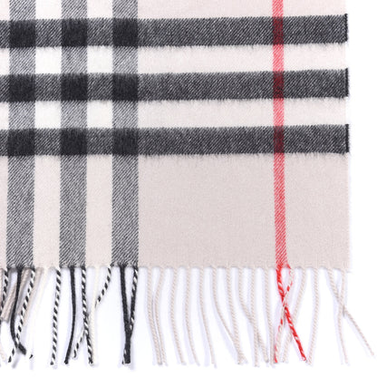 Burberry Cashmere Classic Check Fringe Scarf Stone 4 of 4