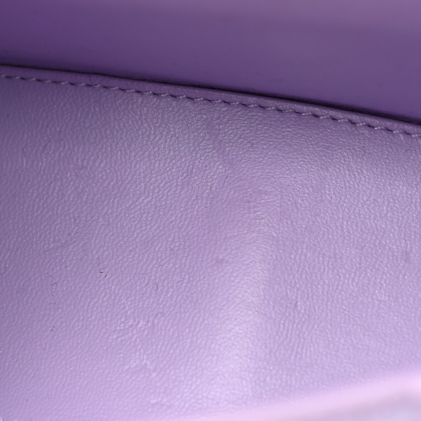 Shiny Calfskin Crocodile Embossed Hourglass Top Handle Bag XS Lilac