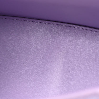 Balenciaga Shiny Calfskin Crocodile Embossed Hourglass Top Handle Bag XS Lilac 9 of 19