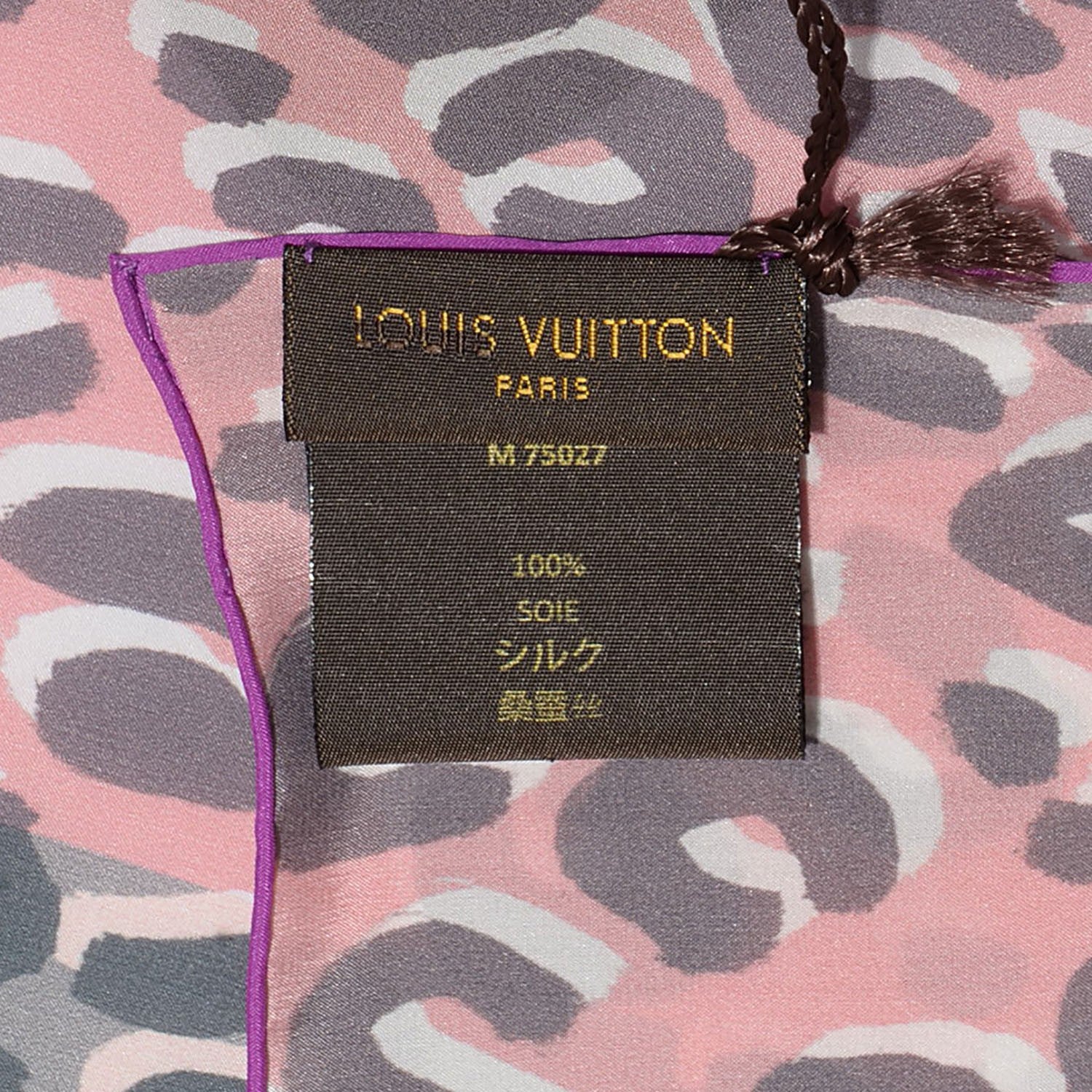 Louis Vuitton Silk Leopard V Giant Square Stole Scarf Rose 5 of 7