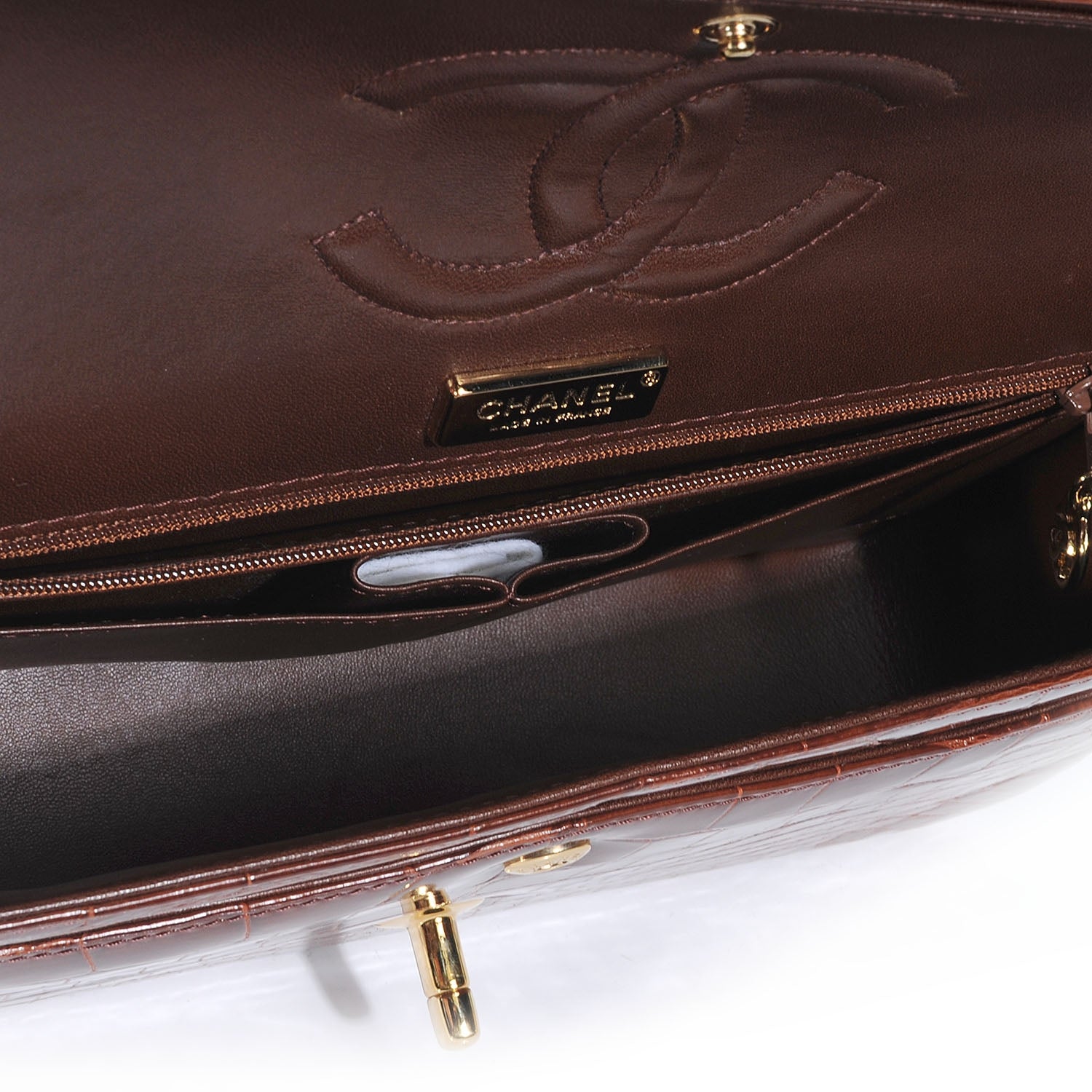 Chanel Alligator Medium Double Flap Brown 7 of 8