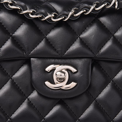 Chanel Lambskin Quilted East West Flap Black 8 of 12