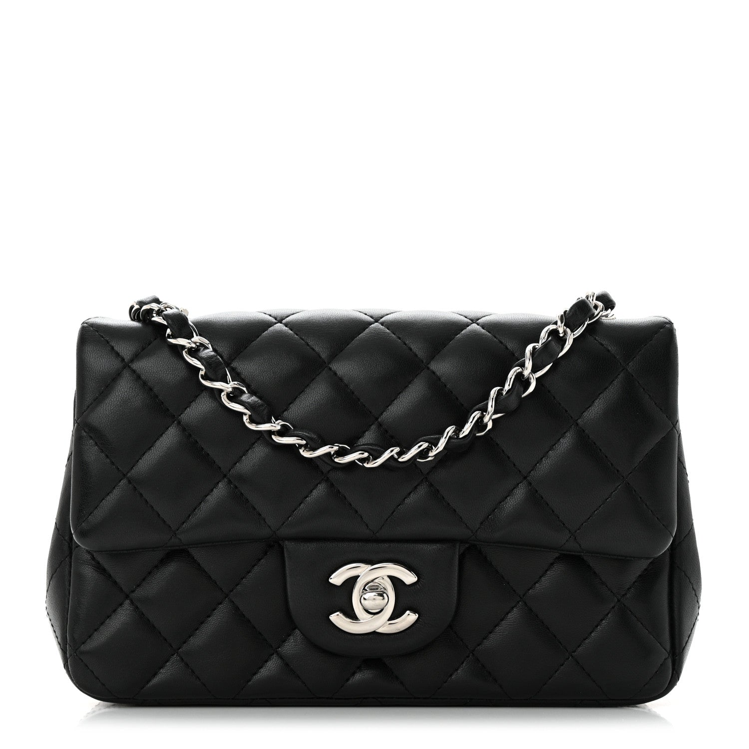 Chanel Lambskin Quilted Mini Rectangular Flap Black 1 of 11