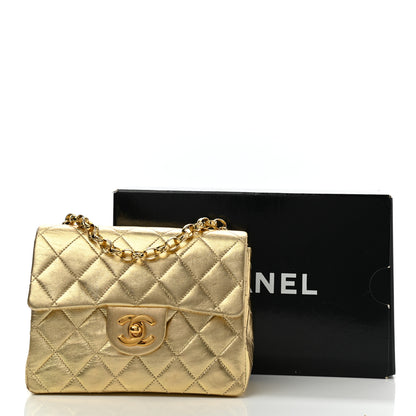 Chanel Metallic Lambskin Quilted Mini Square Flap Gold 12 of 12