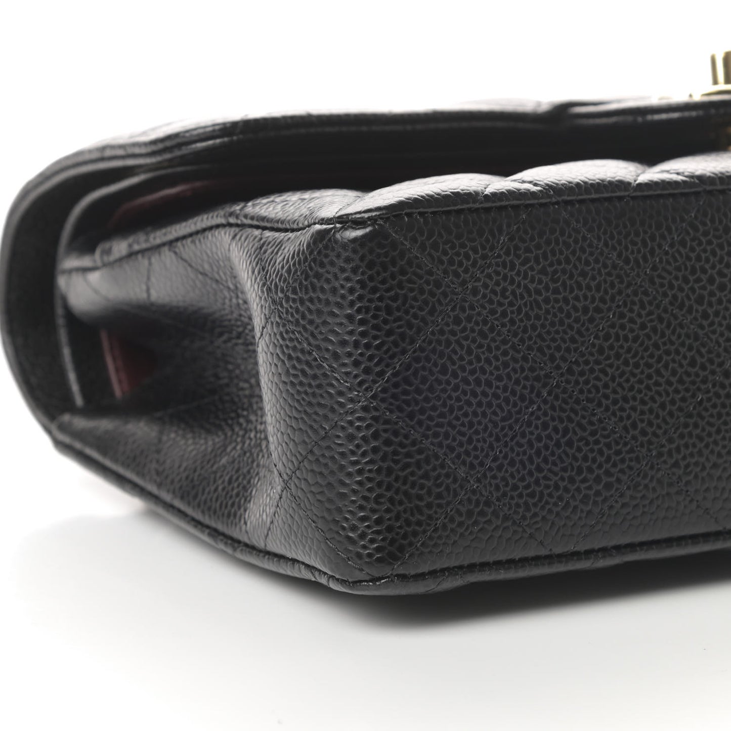 Caviar Quilted Small Double Flap Black