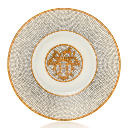 Hermes Porcelain Mosaique Au 24 Gold Breakfast Cup and Saucer 5 of 8