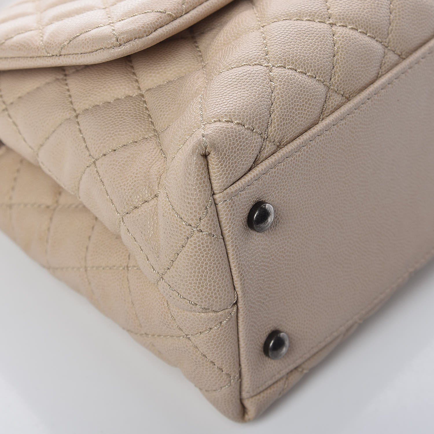 Chanel Caviar Quilted Small Coco Handle Flap Light Beige 13 of 16