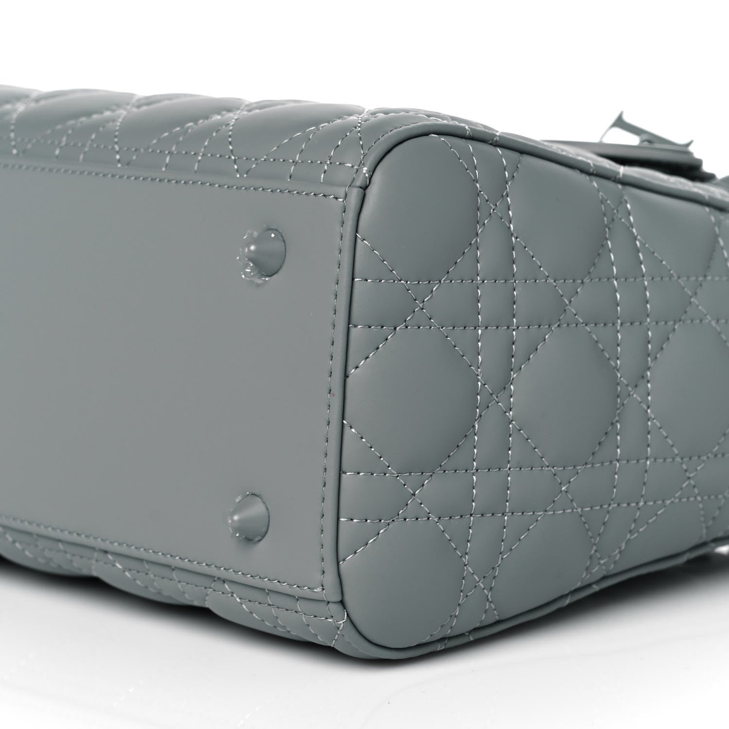 Christian Dior Ultra Matte Calfskin Cannage Medium Lady Dior Grey Stone 9 of 9