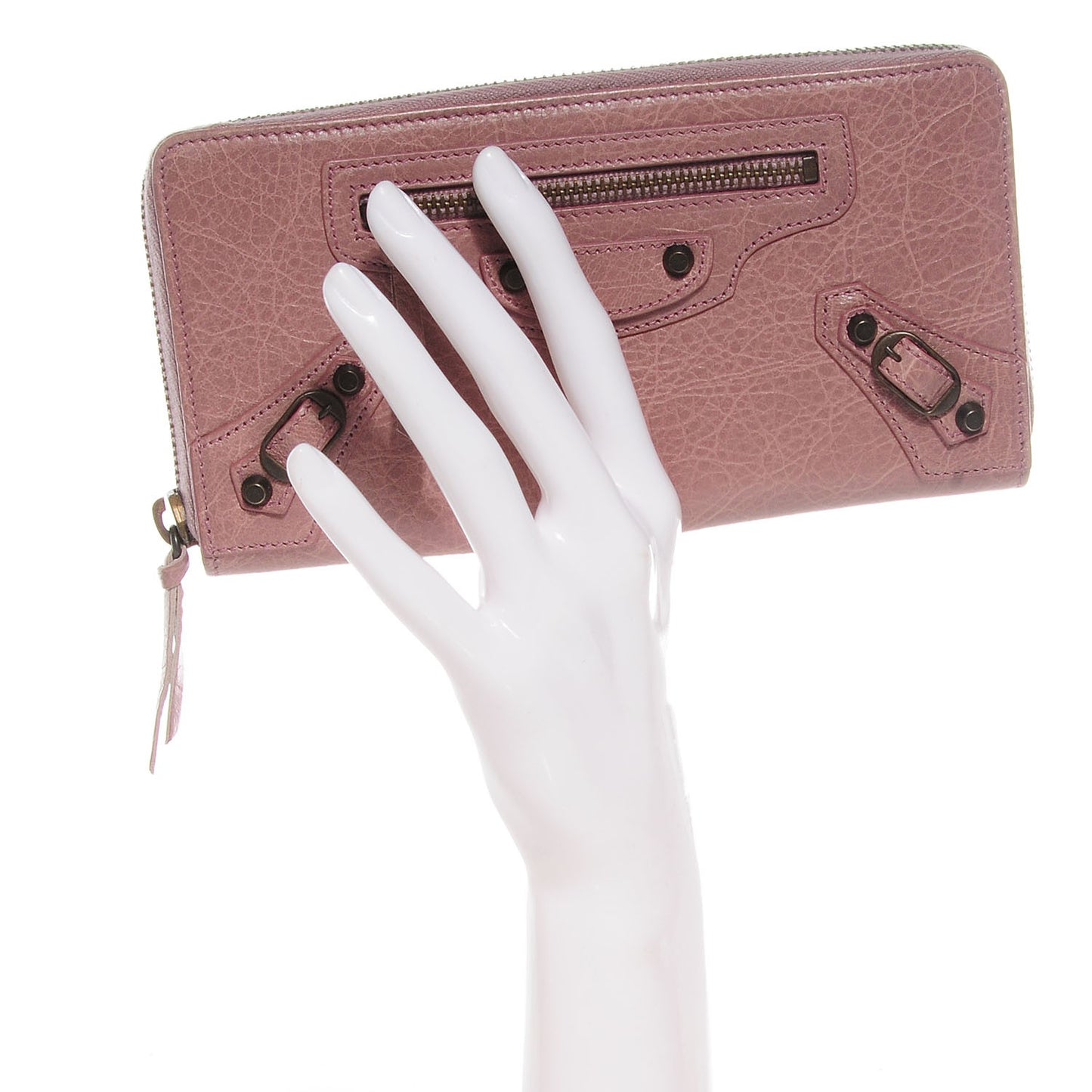 Agneau Classic Hardware Continental Zip Around Wallet Parme
