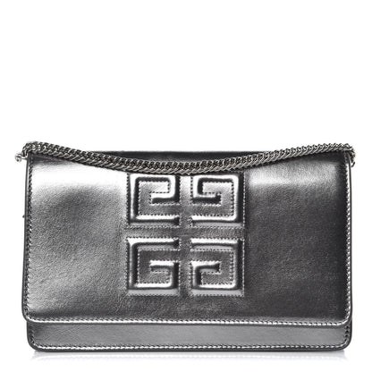 Givenchy Metallic Goatskin Emblem Chain Wallet Silver 1 of 9