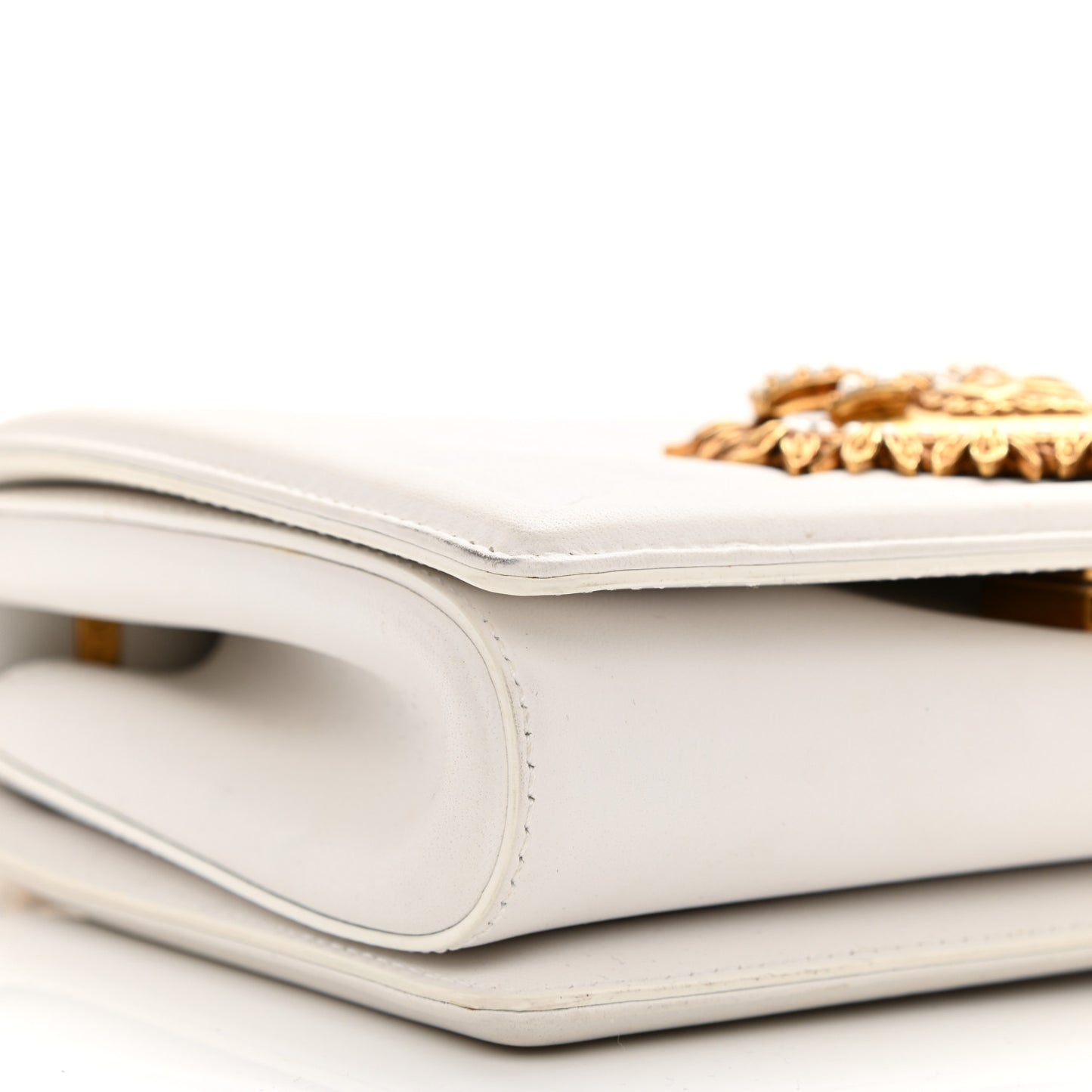 Calfskin Mini Devotion Crossbody Bag White
