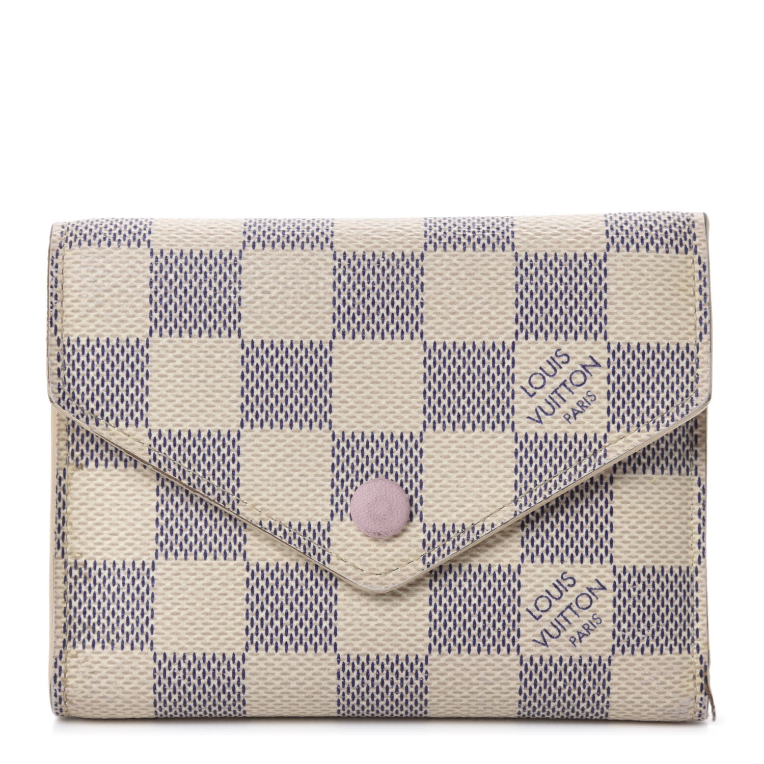 Louis Vuitton Damier Azur Victorine Wallet Rose Ballerine 1 of 12