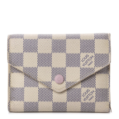 Louis Vuitton Damier Azur Victorine Wallet Rose Ballerine 1 of 12