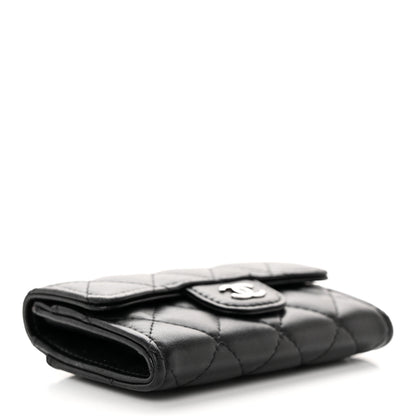 Chanel Lambskin Quilted Flap Card Holder Wallet Black 4 of 11