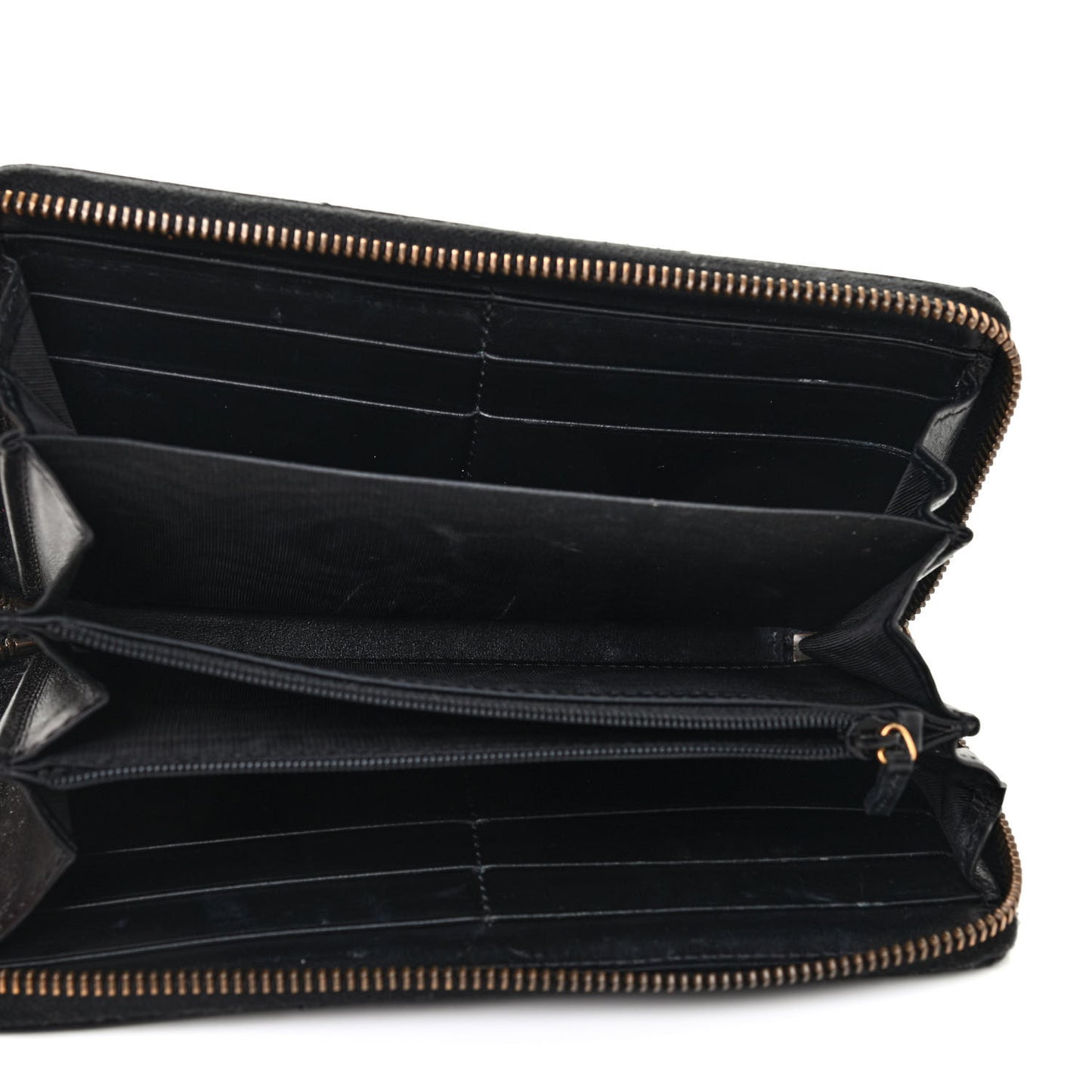 Calfskin Matelasse GG Marmont Zip Around Wallet Black