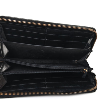 Gucci Calfskin Matelasse GG Marmont Zip Around Wallet Black 5 of 7