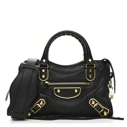 Balenciaga Chevre Gold Metallic Edge Hardware Mini City Black 1 of 10