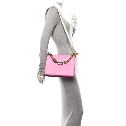 Louis Vuitton Lambskin Embossed Monogram Coussin PM Rose Bonbon 2 of 9