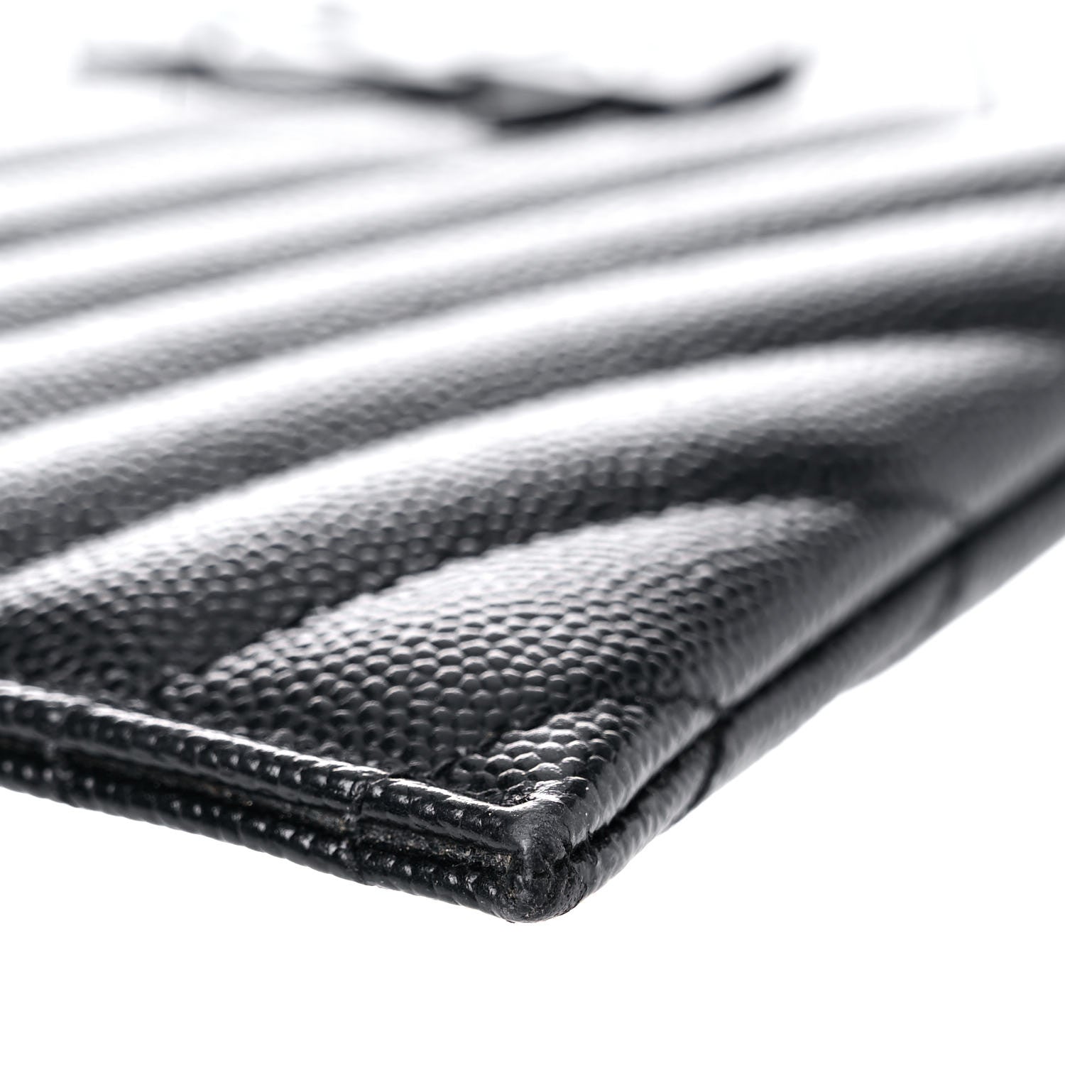 Saint Laurent Grain De Poudre Chevron Monogram Bill Pouch Black 8 of 17