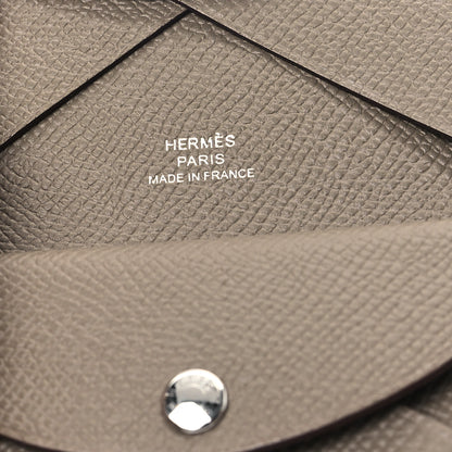 Hermes Epsom Calvi Duo Card Case Etoupe 7 of 9