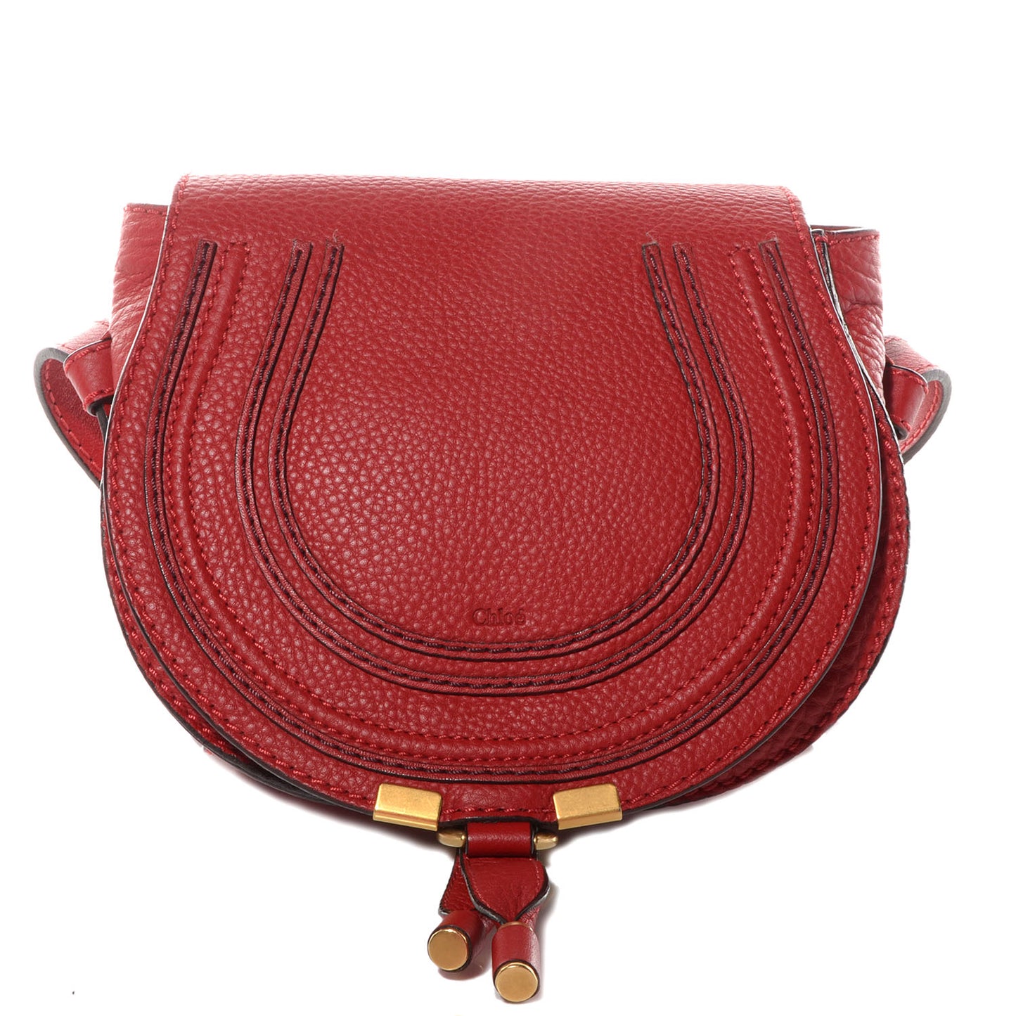 Calfskin Mini Marcie Round Crossbody Bag Poppy