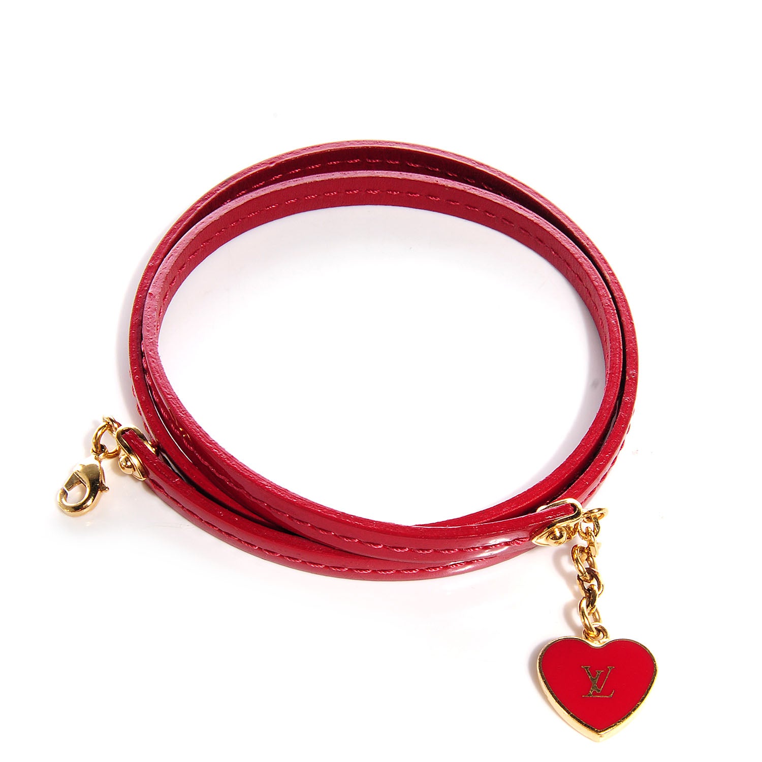Louis Vuitton Patent Commit Wrap Bracelet Pomme D'Amour 1 of 5