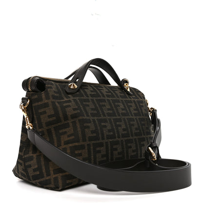 Fendi Vitello Grace Jacquard FF Medium By The Way Boston Bag Tobacco Moro Ebano 3 of 10