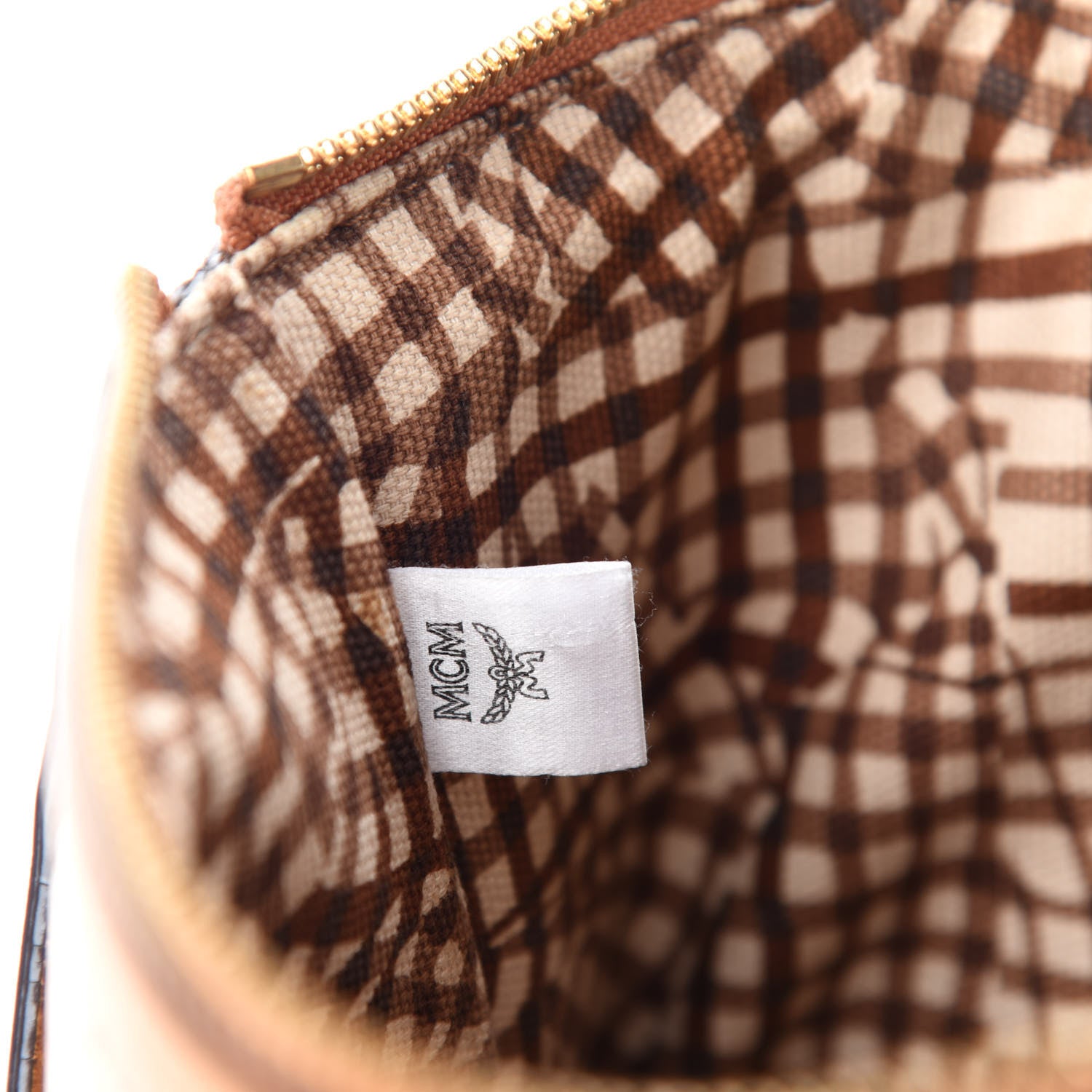 MCM Visetos Medium Stark Wristlet Pouch Cognac 9 of 11