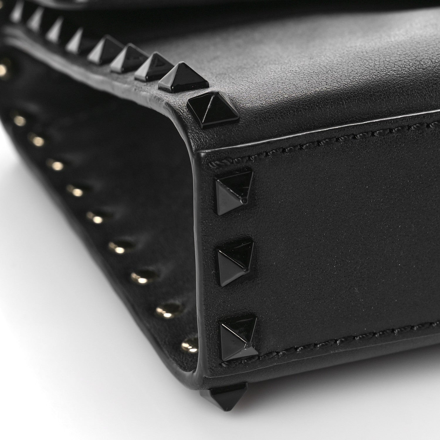 Valentino Garavani Vitello Monochrome Medium Rockstud Flip Lock Crossbody Bag Black 7 of 8