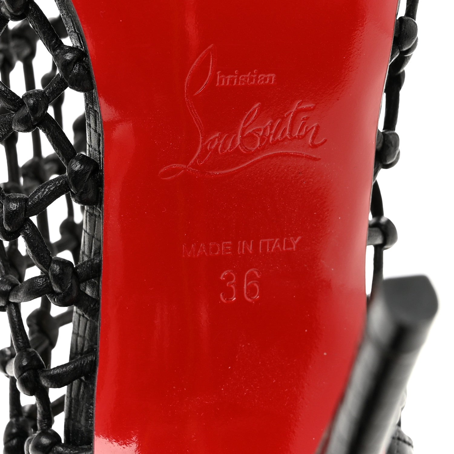 Christian Louboutin Nappa Lizard Embossed Corfou 100 Heel Sandals 36 Black 7 of 8