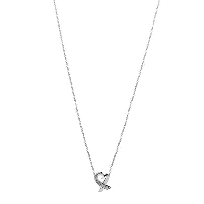Tiffany 18K White Gold Diamond Small Paloma Picasso Loving Heart Necklace 1 of 7