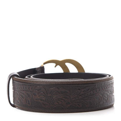 Gucci Calfskin Knurled Double G 40mm Belt 80 32 Testa di Moro 2 of 6