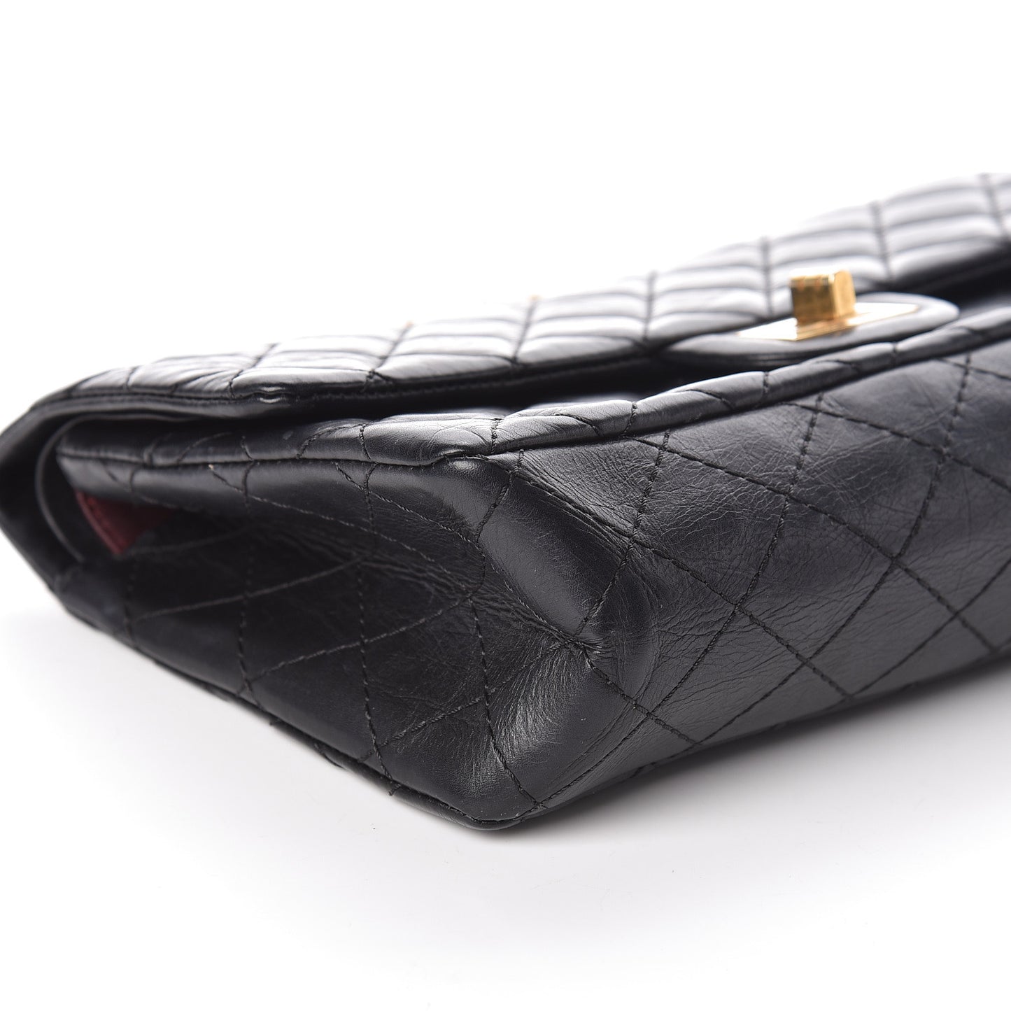 Aged Calfskin Quilted 2.55 Reissue 225 Flap Black