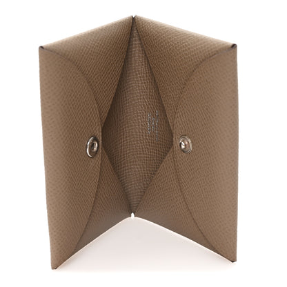 Hermes Epsom Calvi Card Case Etoupe 5 of 7
