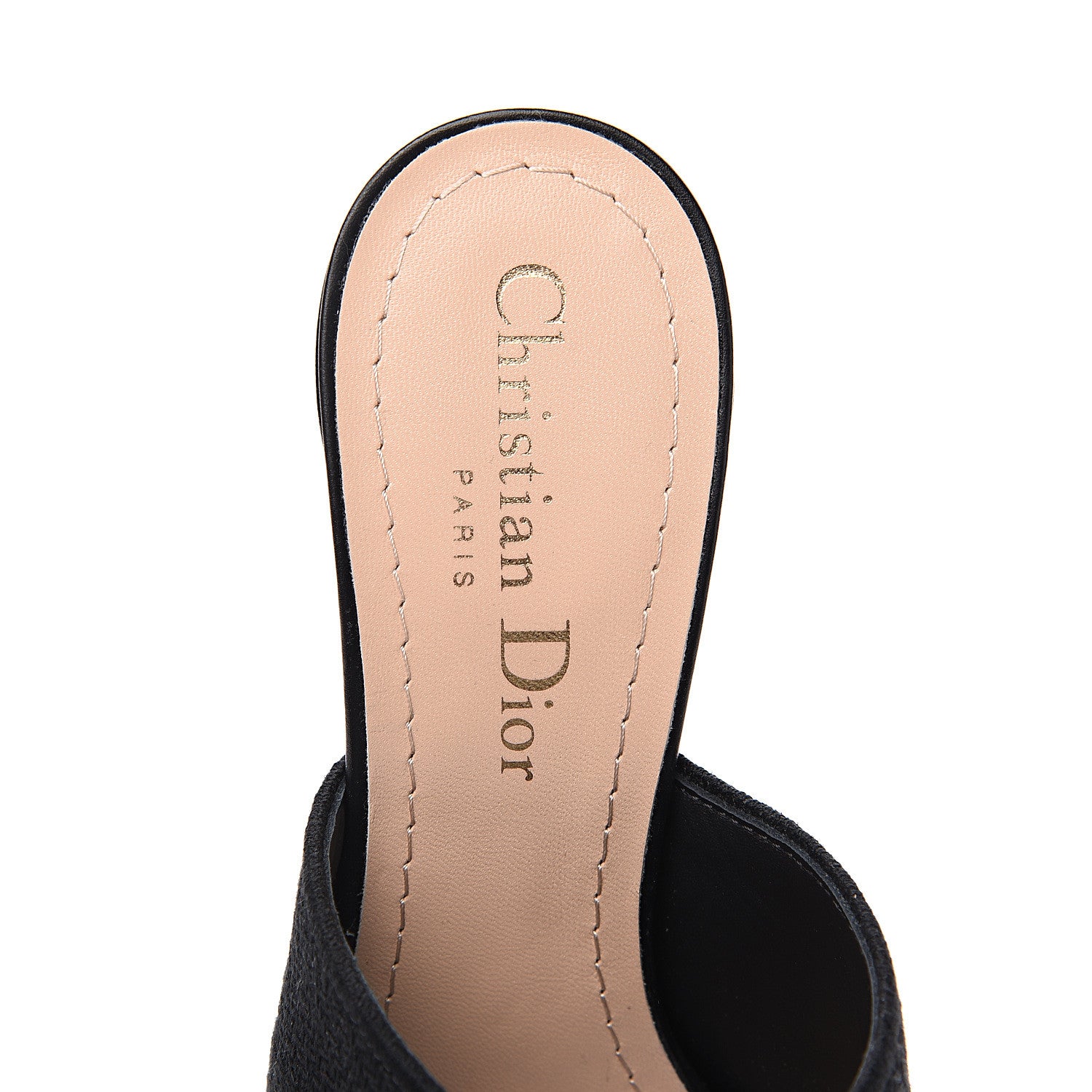 Christian Dior Cotton Embroidered Dway 85mm Slide Sandals 35 Black 5 of 10