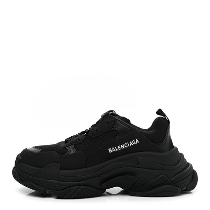 Balenciaga Fabric Mesh Womens Triple S Sneakers 39 Black 1 of 8