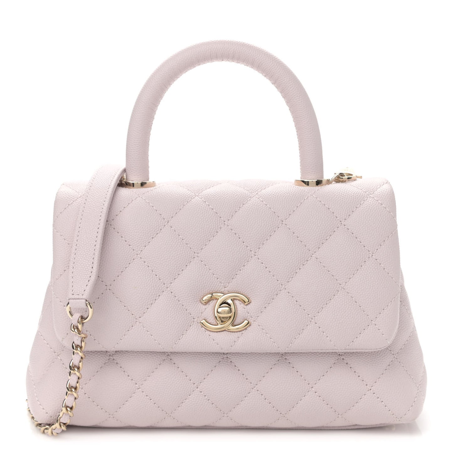 Caviar Quilted Mini Coco Handle Flap Lilas Lilac