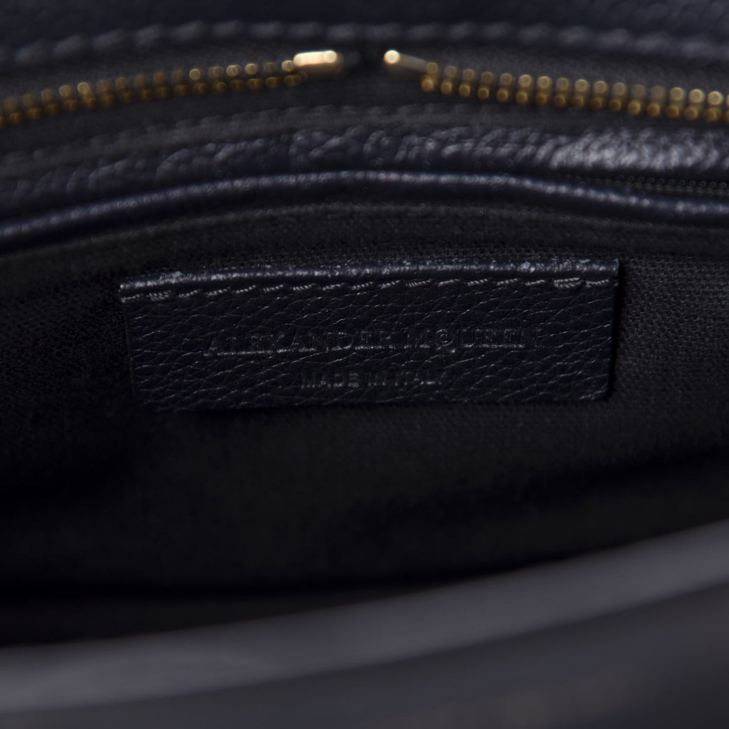 Pebbled Calfskin Mini Padlock Tote Black