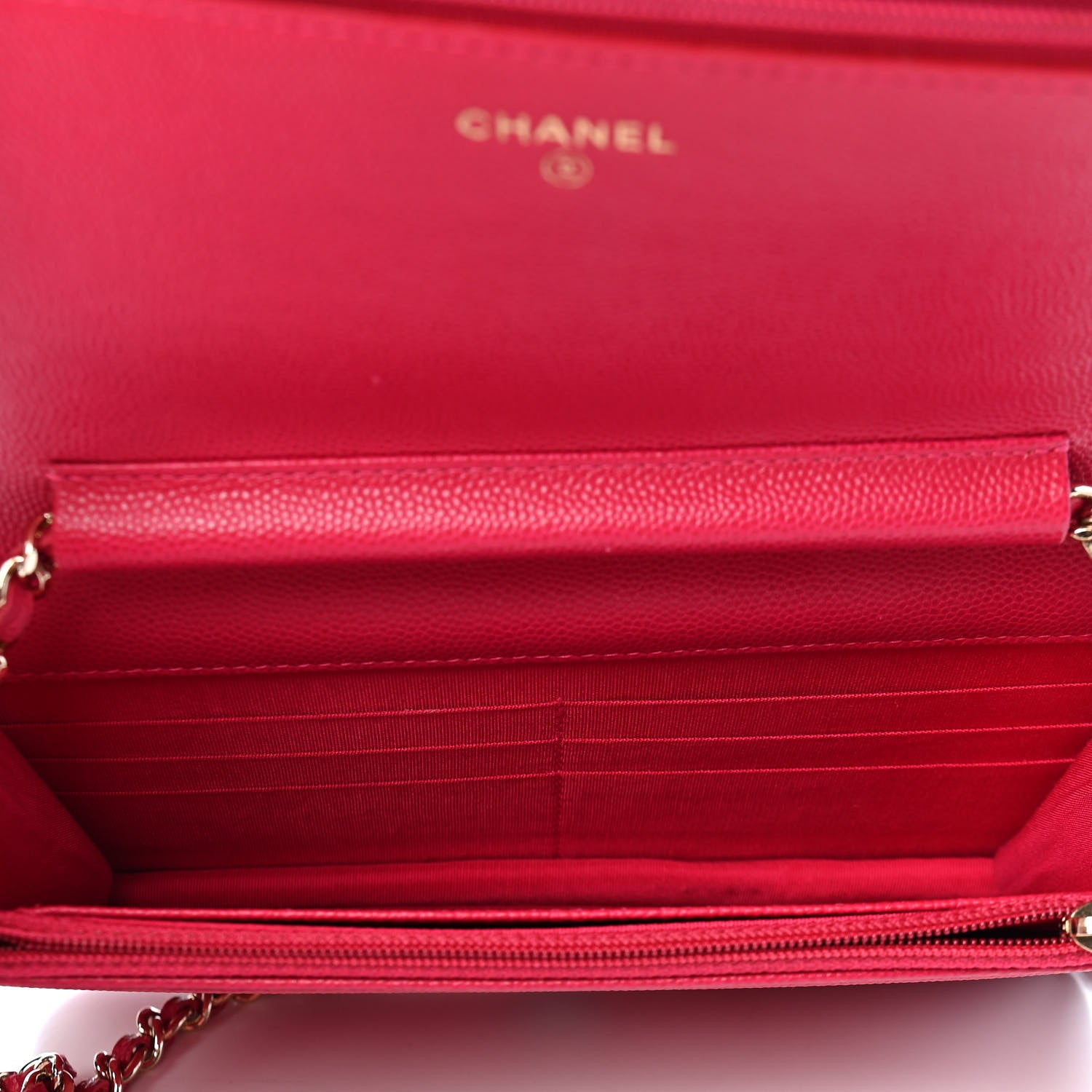 Chanel Caviar Quilted Boy Wallet On Chain WOC Fuchsia 4 of 10