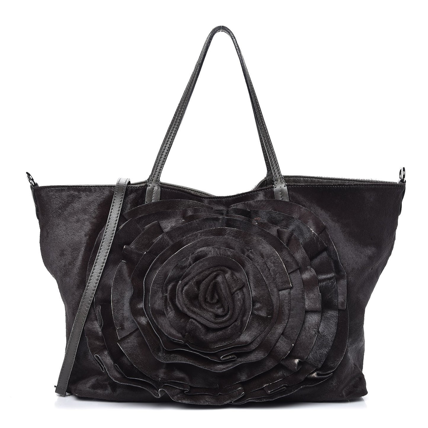 Calf Hair Petale Tote Brown